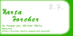 marta horcher business card
